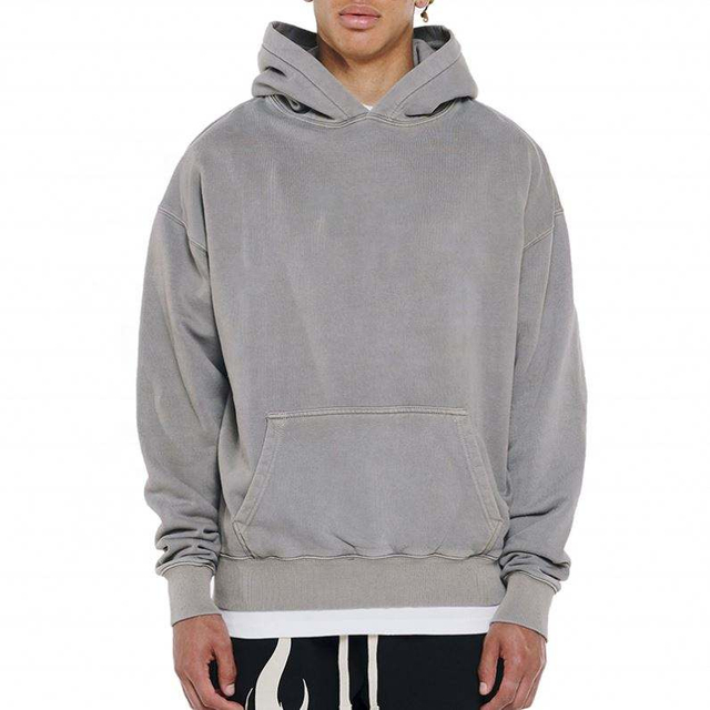 Fabricante OEM Vintage Hoodies Personalizar French Terry 420GSM Peso Pesado Streetwear Simples Moletom Angustiado