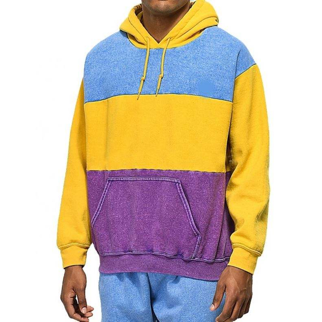 Nh&agrave; sản xuất OEM Khối m&agrave;u cotton t&ugrave;y chỉnh &Aacute;o hoodie giặt cổ điển Tương phản đầy m&agrave;u sắc &Aacute;o thun cổ điển phai m&agrave;u