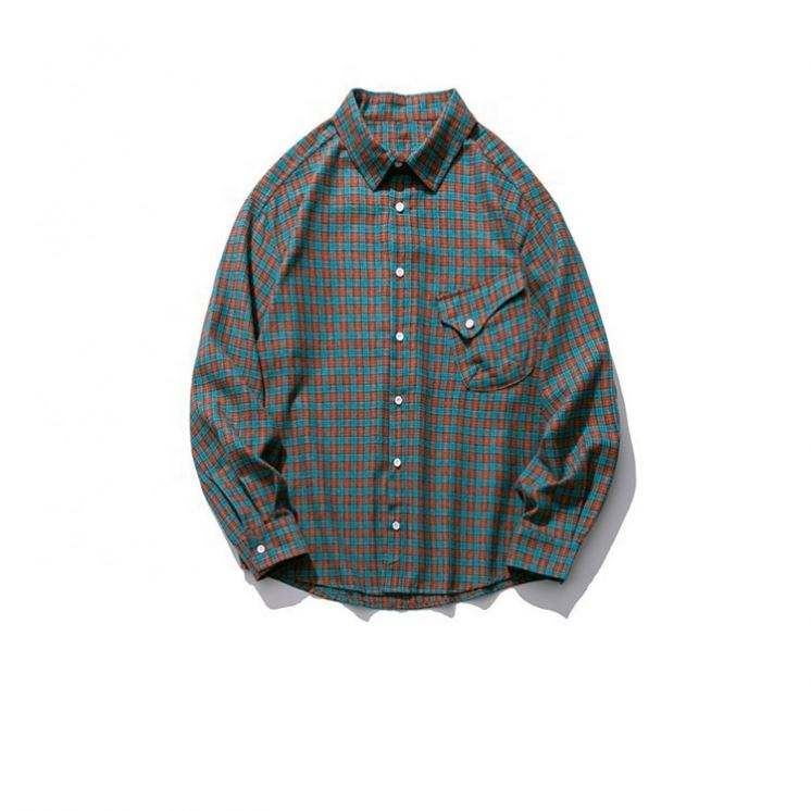 Fabricante OEM, camisas personalizadas con solapa para hombre, camisas a cuadros con bolsillo con personalidad para hombre, ropa de talla grande para hombre, servicio de alta calidad