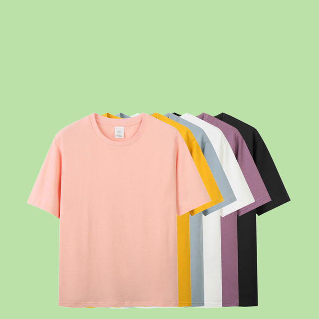 210Gsm 털실 Tshirt 유기 T 셔츠 100% 유기 면은 무거운 Tshirts를 주문을 받아서 만듭니다