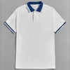 Egendefinert brodert logo tom t-skjorte menn Vanlig golfpoloskjorte kontrastkrage kortermet poloskjorte for menn