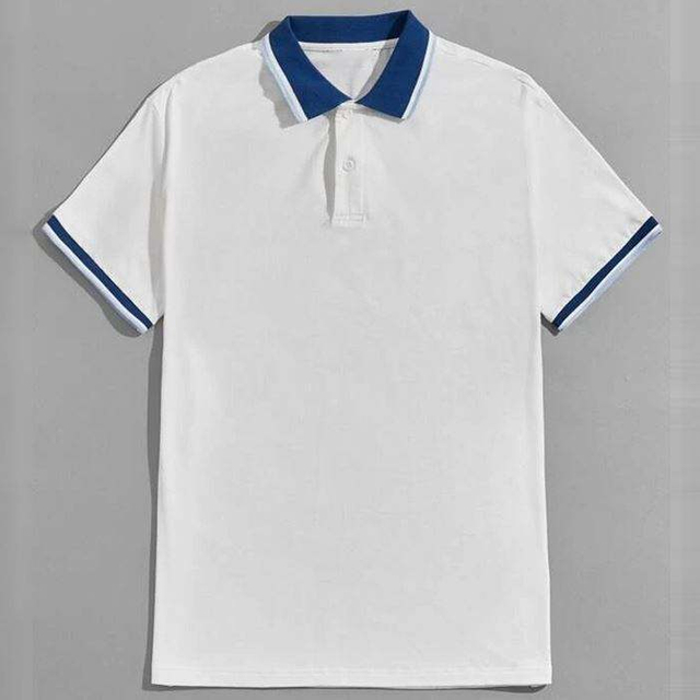 Brugerdefineret broderet logo blank T-shirt til m&aelig;nd almindelig golf polo shirt kontrastkrave m&aelig;nd kort&aelig;rmet polo