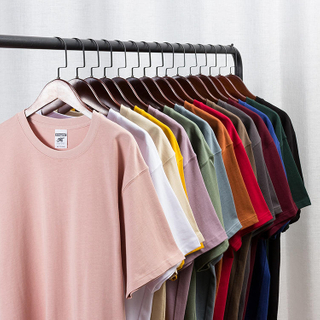 Camiseta de 280 g camisetas de peso pesado unisex liso 100% tela de algodón camiseta personalizada de gran tamaño