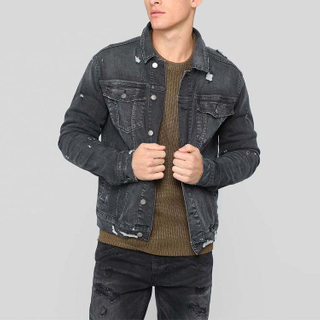 Hei&szlig;er Verkauf Made in China Gro&szlig;handel Jeansjacke Herren Slim Fit ausgewaschen Custom Denim Jacke Rollkragenpullover