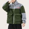 Stř&iacute;h&aacute;n&iacute; a šit&iacute; kapes Zimn&iacute; bunda Muži Colorblock Oversized Stoj&aacute;nek L&iacute;mec Elastick&yacute; lem Bomber Bunda Velkoobchod