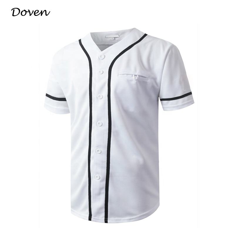 Jersey de b&eacute;isbol americano con botones en blanco