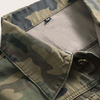Muoti Miesten vaatteet Allover Camo Printed Denim Takki Suppilo Neck Button Up Miesten takki