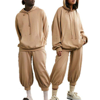 Gro&szlig;handel kundenspezifischer Jogger-Trainingsanzug einfarbiger &uuml;bergro&szlig;er zweiteiliger Trainingsanzug Unisex-Trainingsanzug-Set