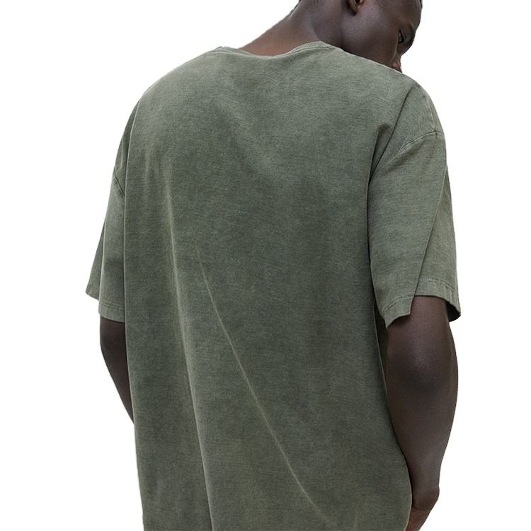 T-shirt personalizzata T-shirt da uomo in cotone a maniche corte lavato con taschino vintage sul petto