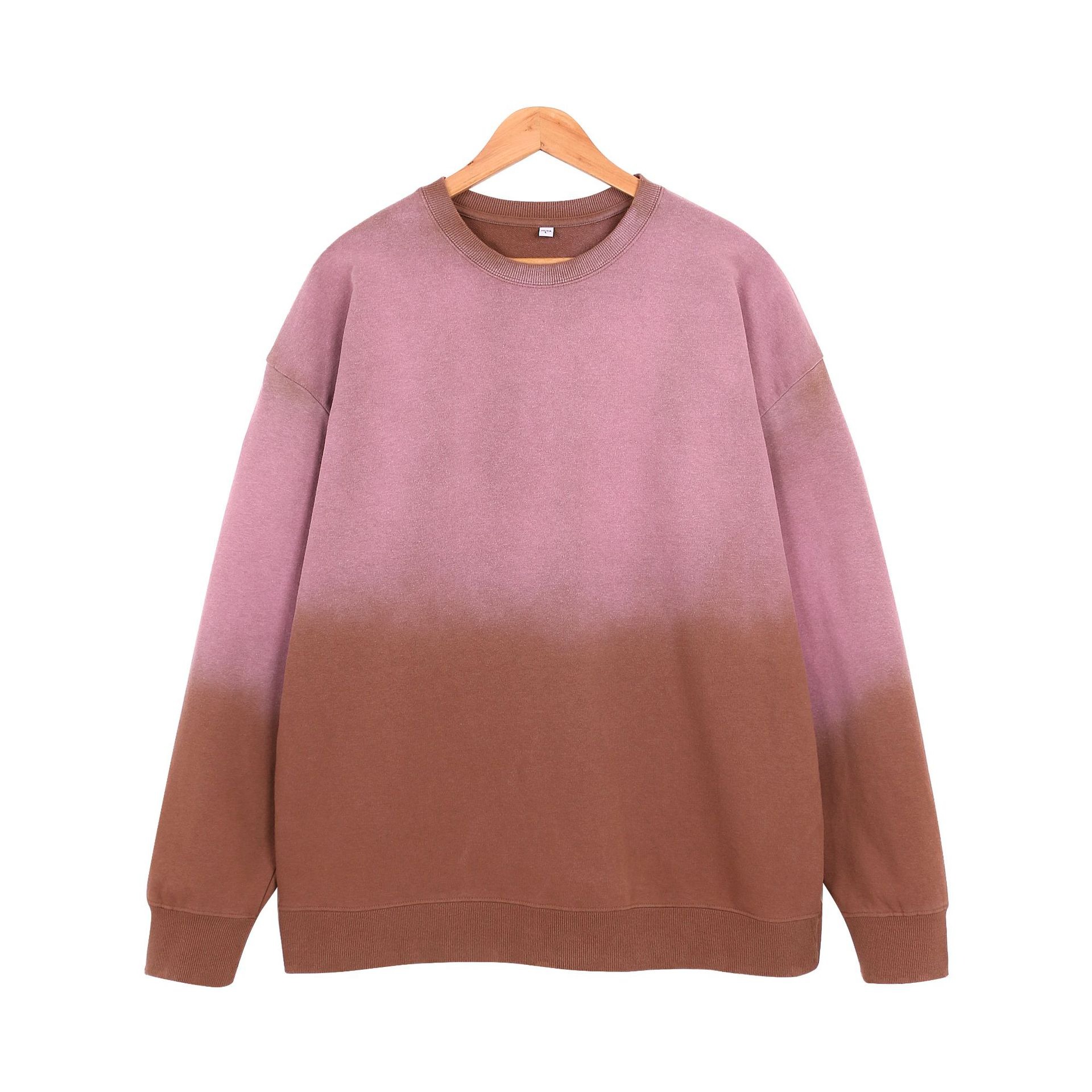 400Gsm Vintage Gradient Color Streetwear Crewneck Retro Custom Logo Men's Hoodie Sweatshirt ສໍາລັບຜູ້ຊາຍ