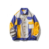 Giacca da corsa con patchwork allentato a maniche lunghe casual in colore a contrasto personalizzato dal produttore OEM