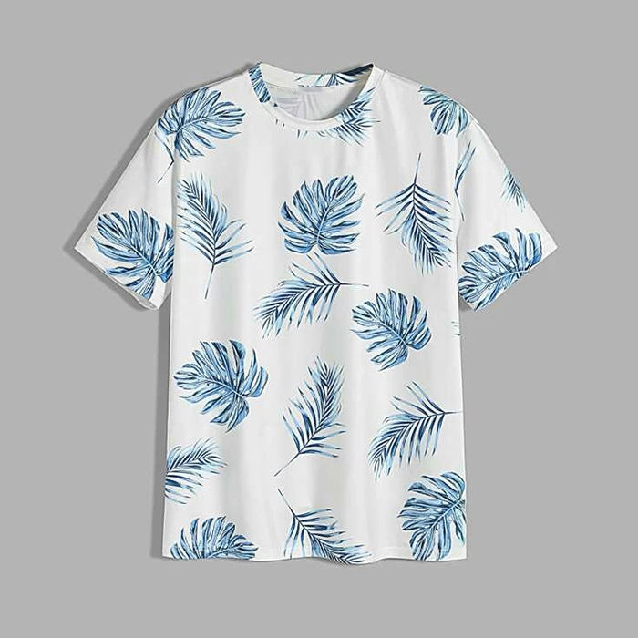 Gorąca sprzedaż hurtowa na zam&oacute;wienie T-shirt z nadrukiem tropikalnym na całej powierzchni z kr&oacute;tkim rękawem i okrągłym dekoltem Męskie koszulki z nadrukiem cyfrowym