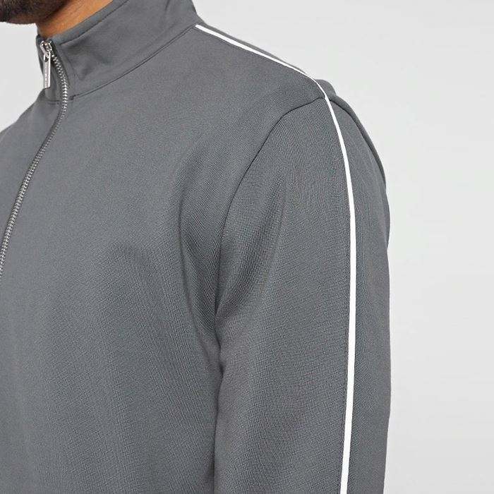Custom Piped Men's Jacket Stand Collar Zip Fastening Mens Track Jacket