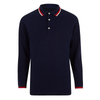 Herrenhemden Marineblaues Langarm-Poloshirt mit Streifen