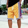 H&oslash;ykvalitets Oem Sportswear Basketball Shorts Custom Color Block Stripet Trim Detail Herre Mesh Shorts med glidel&aring;slomme