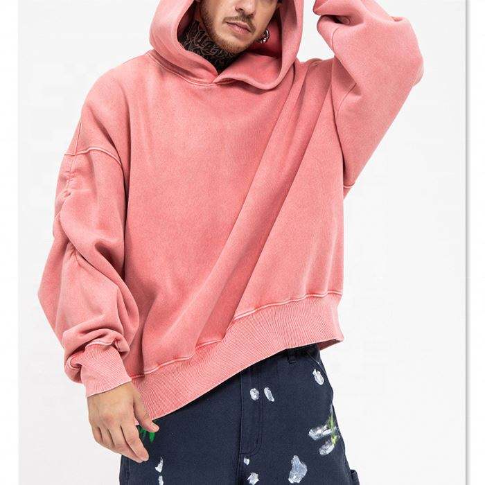 ผู้ผลิตOEMโลโก้ที่กำหนดเองคุณภาพสูงHOODIEเสื้อกันหนาวผู้ชายขนาดใหญ่HEAVYWEIGHT 100% ผ้าฝ้ายล้างVINTAGE HOODIE