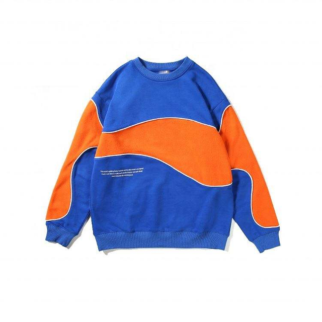 Fabricante OEM Contraste Cor Novo Estilo de Rua Impress&atilde;o Crewneck Casacos Masculinos