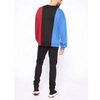 OEM-producent Custom Cute Streetwear Crewneck overdimensionerede splejsningsfarveblok sweatshirts