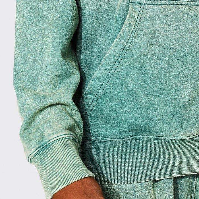 OEM v&yacute;robce na zak&aacute;zku Vysok&aacute; kvalita Oversized Plain Heavyweight Siln&yacute; zelen&yacute; Vintage sepran&yacute; svetr s kapuc&iacute;