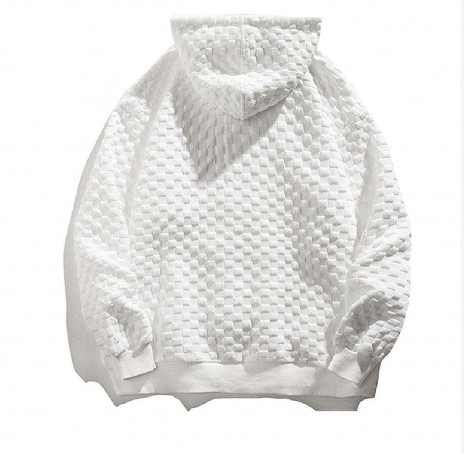 OEM-producent Custom Quality Heavy Waffle Zip Up almindelig h&aelig;ttetr&oslash;je Pullover Unisex lynl&aring;sstrik Oversized h&aelig;ttetr&oslash;je