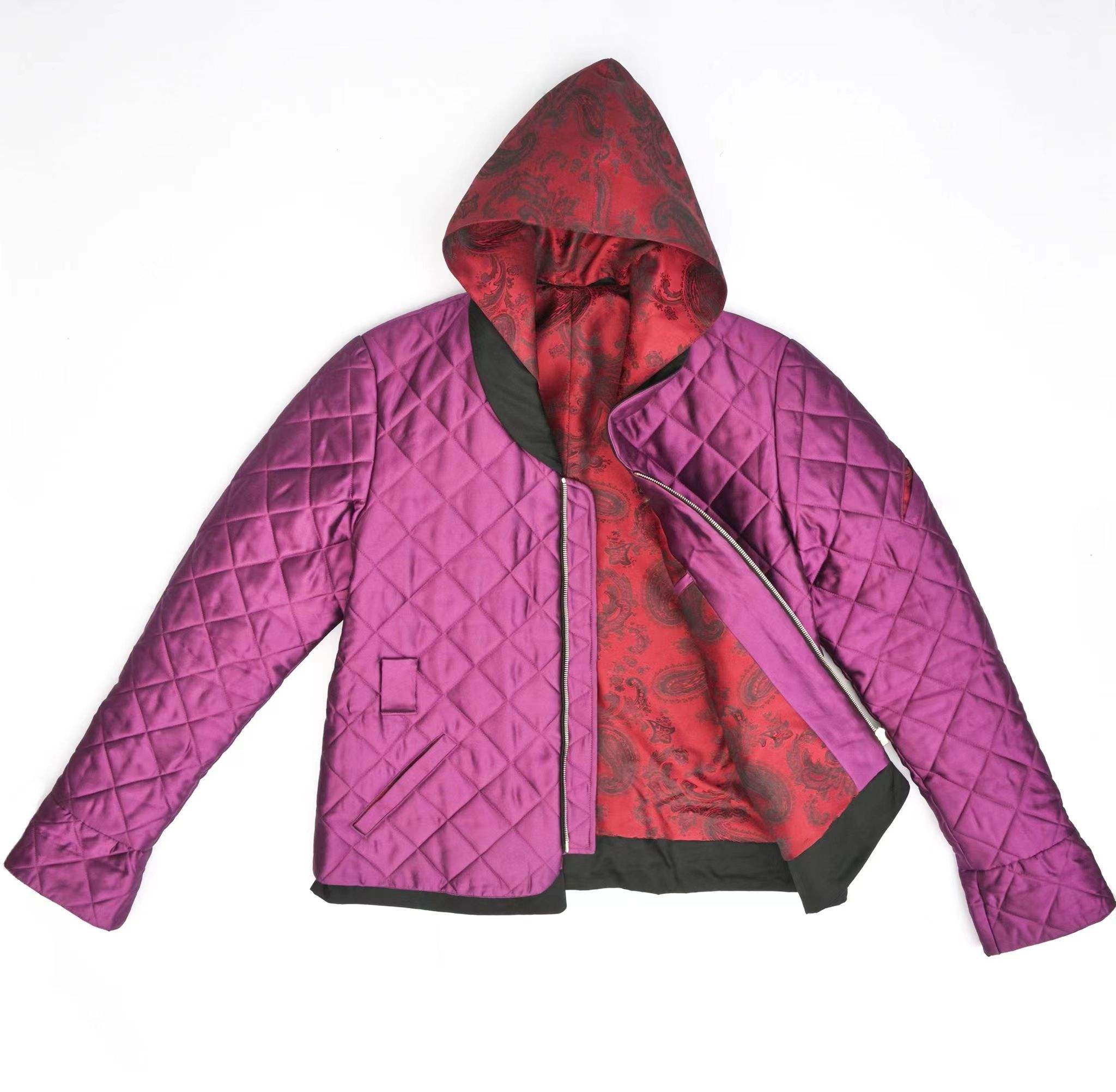 OEM-Hersteller mit individuellem Logo, Patchwork-Windjacke mit langen &Auml;rmeln und elastischen B&uuml;ndchen und Rei&szlig;verschluss