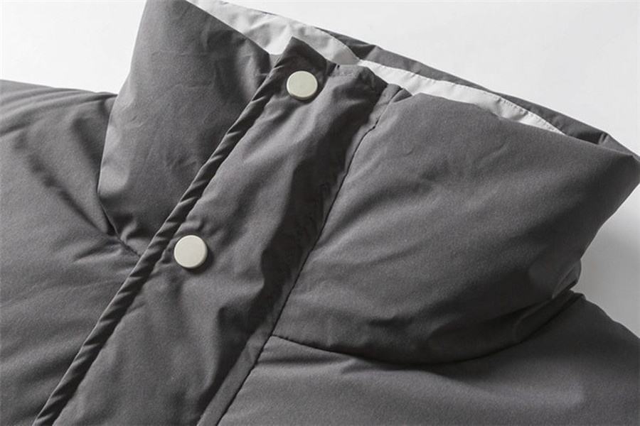 OEM Manufacturer Custom Men's Cotton Coat Retro Pure Color Simple Stand Collar Down Jacket