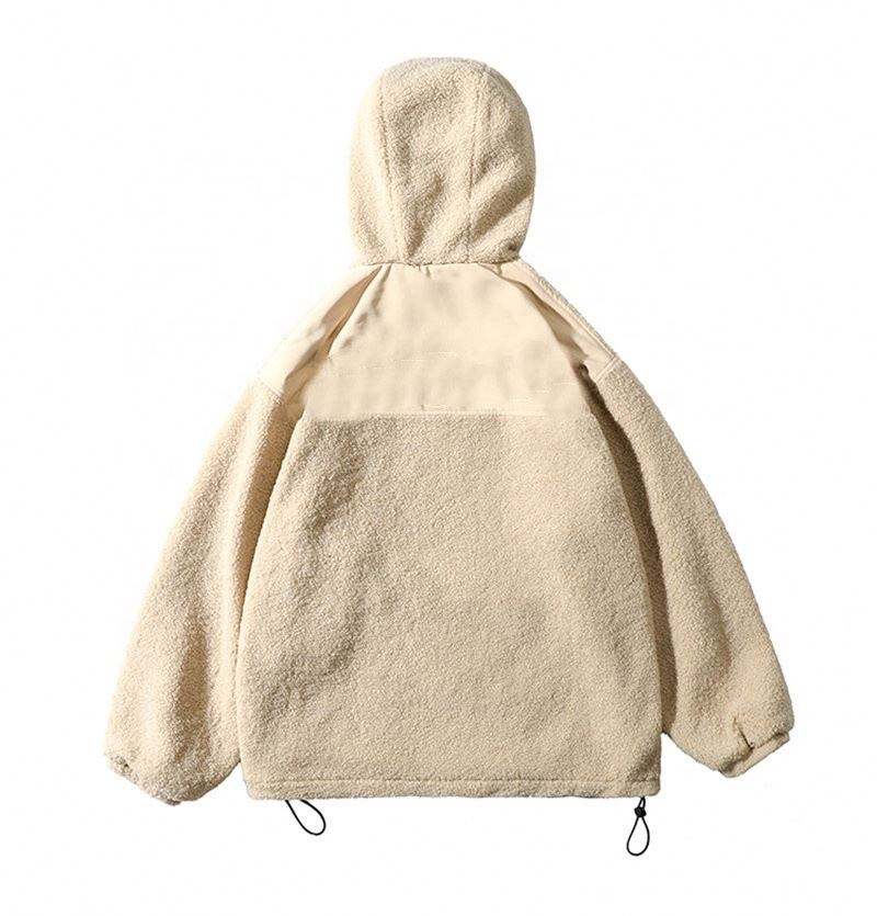 ผู้ผลิต Oem เสื้อกันหนาวหมวกที่กำหนดเองหลาใหญ่เสื้อผ้าผู้ชายแฟชั่นกระเป๋าแจ็คเก็ตเสื้อสวมหัวขนแกะเม็ดละเอียด