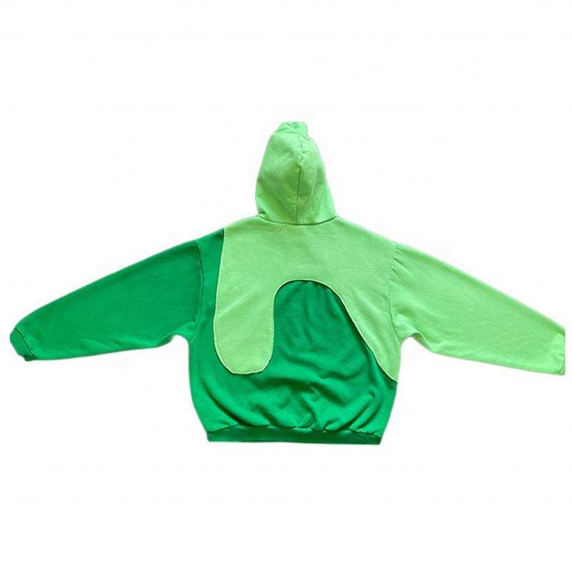 OEM Producent Engros 2-farvet h&aelig;ttetr&oslash;je Sweatshirt Split Color Block Patchwork Streetwear Unisex h&aelig;ttetr&oslash;je til m&aelig;nd