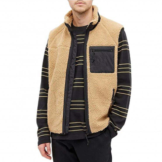 Oem V&yacute;robce Stand Collar Sherpa Fleece Vesta Zimn&iacute; p&aacute;nsk&aacute; bez ruk&aacute;vů s polyesterovou kapsou