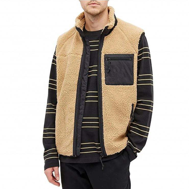 Oem κατασκευαστής γιακάς γιακάς Fleece γιλέκο χειμερινό ανδρικό αμάνικο με τζάκετ πολυεστέρα