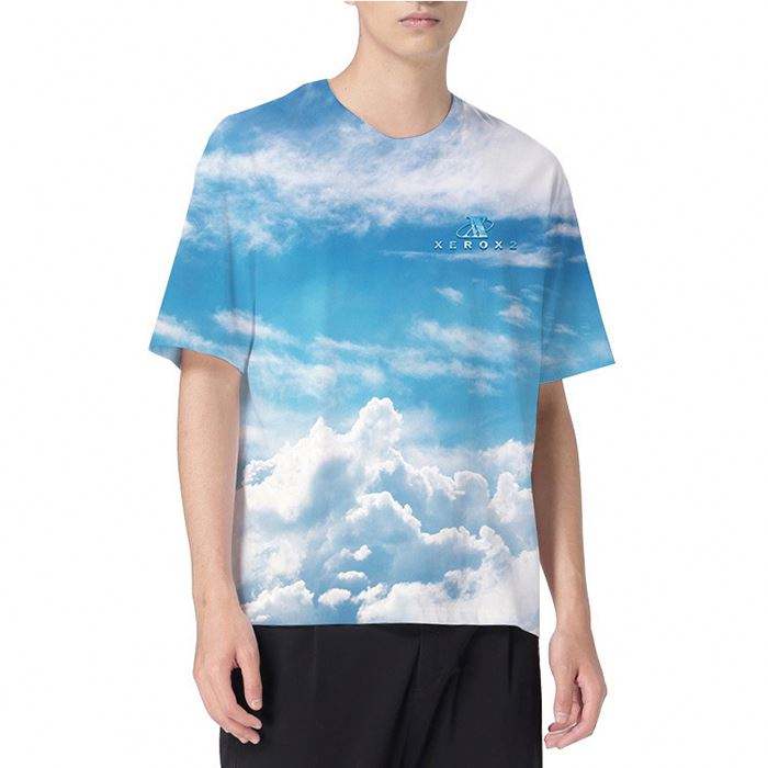 Pakaian Jalanan Bersaiz Besar Gaya Jalan Tinggi T-Shirt Musim Panas Lelaki Separuh Lengan Mencetak Baju T Leher Bulat Tersuai