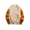 Sweater Warna Padanan Warna Pullover Tersuai Pengeluar OEM Berkait Fesyen Mudah