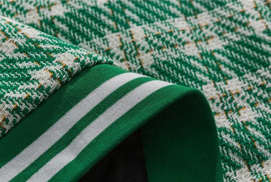 Oem Manufacturer Custom Men's Cotton-Padded Contrast Color Stitching Sleeve Small Plaid Cotton Jacket