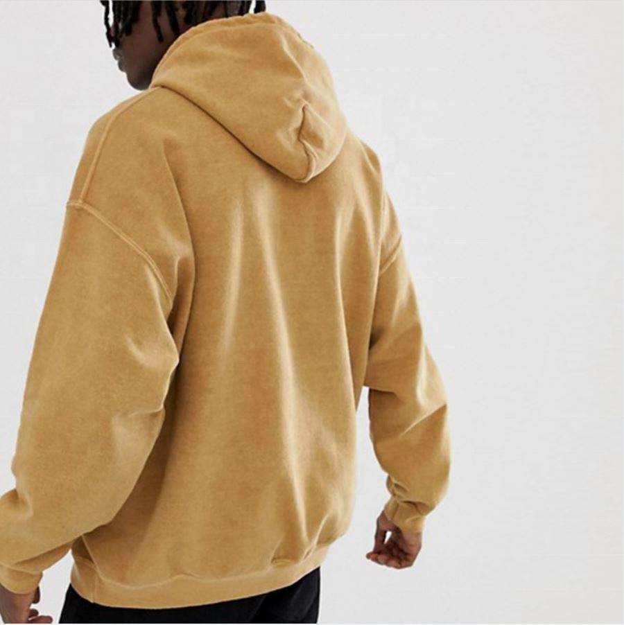 OEM v&yacute;robce Custom Mens Cotton Vintage Washed Overdye Oversized mikina s kapuc&iacute; na rameni