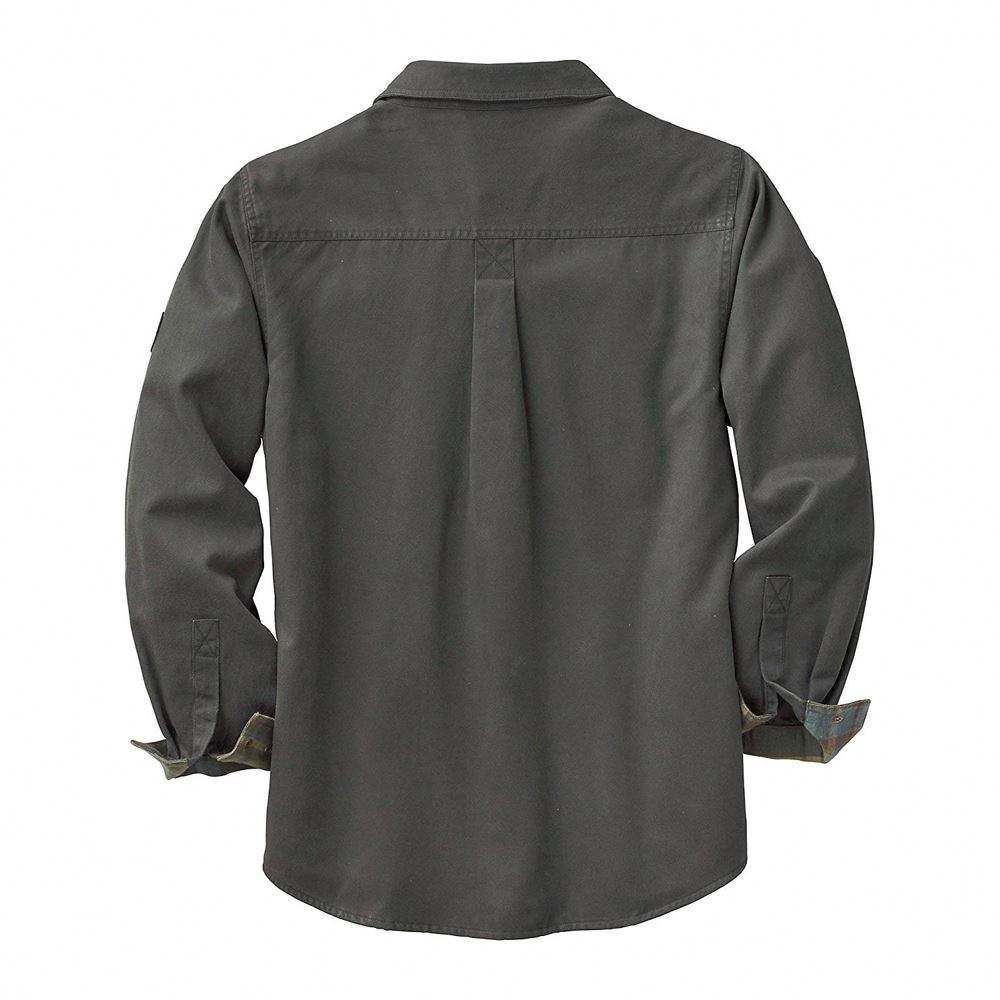 Chaqueta estilo camisa de hombre de piel de ante resistente con forro de franela y broches