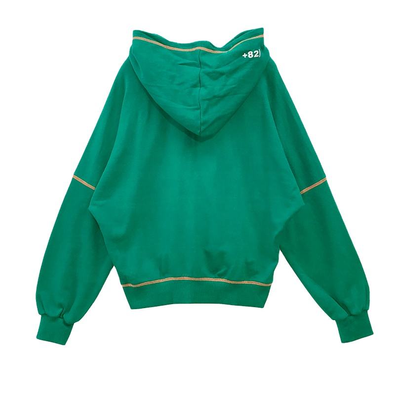 OEM-service op maat bedrukt logo contraststeek hoodie 100 katoen