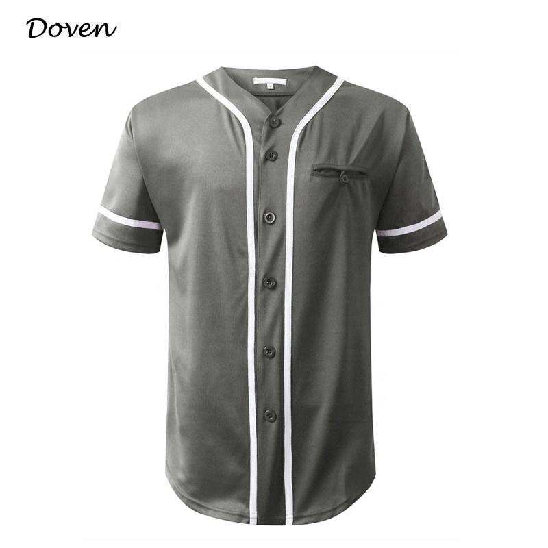 Jersey de b&eacute;isbol americano con botones en blanco