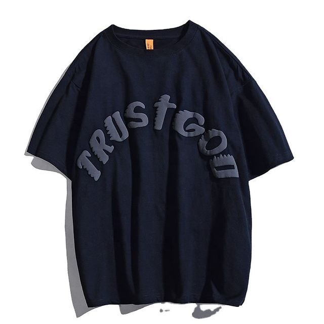 Op maat gemaakt heren 100% katoenen oversized bladerdeegprint T-shirt