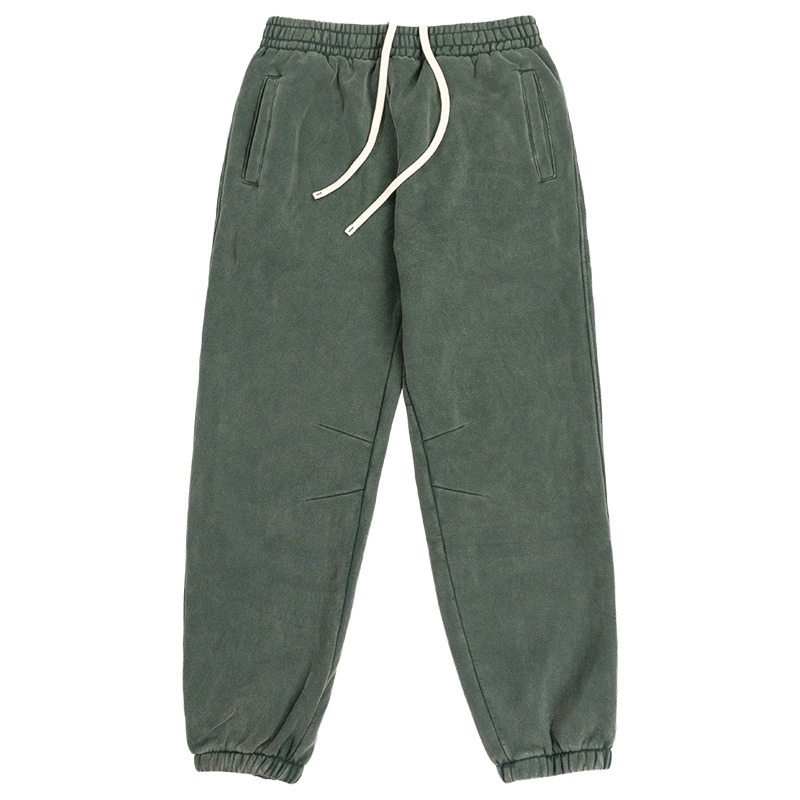 Acid Wash Fitness Heavyweight Men Two Piece Set Tracksuit Jogging Suit Sweatpants And Hoodie Set