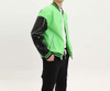 Giacca da baseball bomber in ecopelle color block da uomo personalizzata del produttore OEM