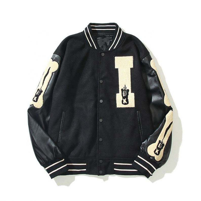 OEM-Hersteller Gro&szlig;handel Custom Winter Bomber Lose Langarm Casual Urban Wear Baseball Leder Herren M&auml;ntel Jacke