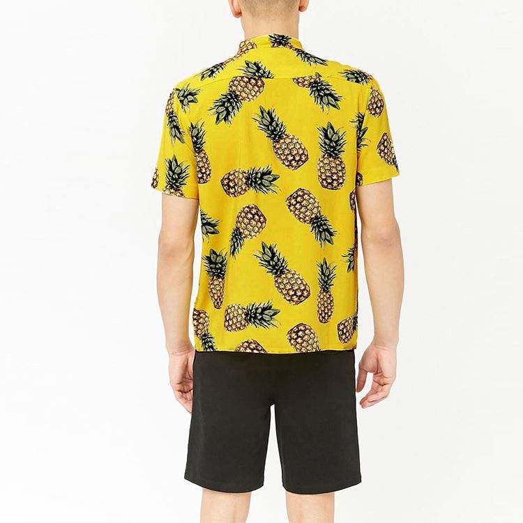 OEM-fabrikant Ananas-knap-front Hawaii-herreskjorter