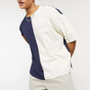 Bulk Salg h&oslash;jkvalitets T-shirts Custom Color Block Kort&aelig;rmet M&aelig;nd Drop Shoulder T-shirt
