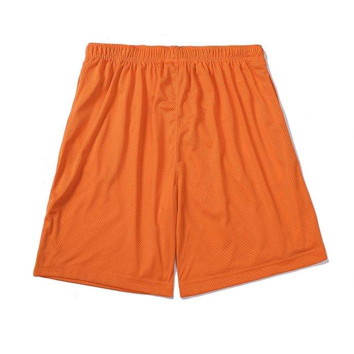 Nieuwe trend Cutsom basketbalshorts in unisex-stijl, effen kleur, elastische mesh-shorts voor heren