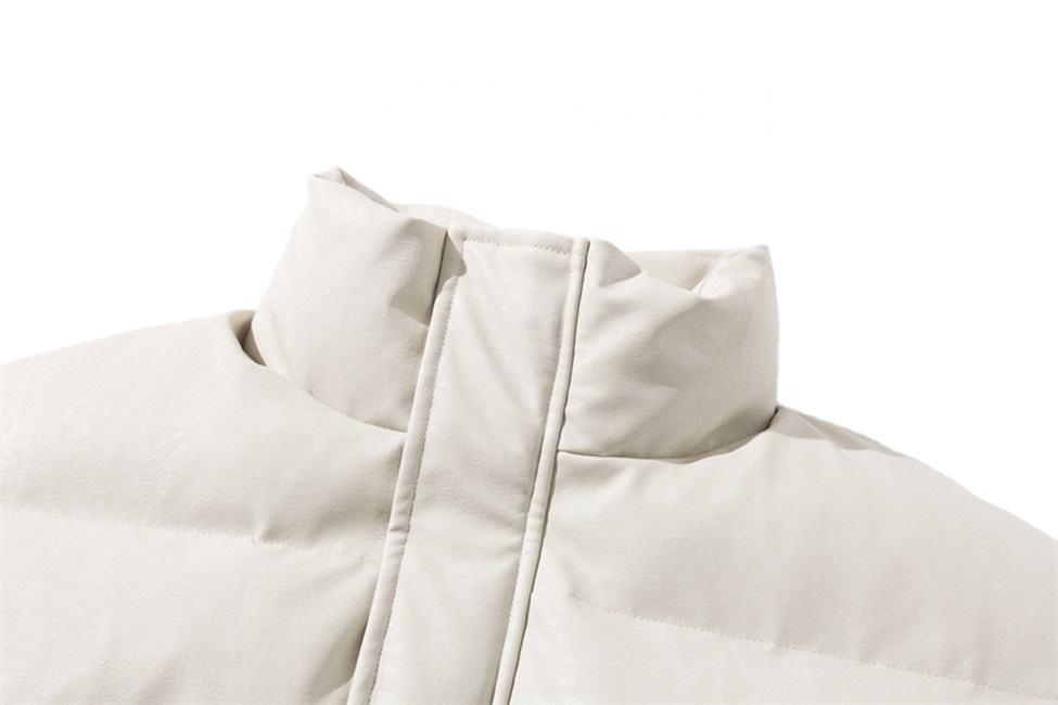 Персонализирано мъжко палто с памучна подплата на OEM производител, едноцветно ежедневно яке с матова изкуствена кожа