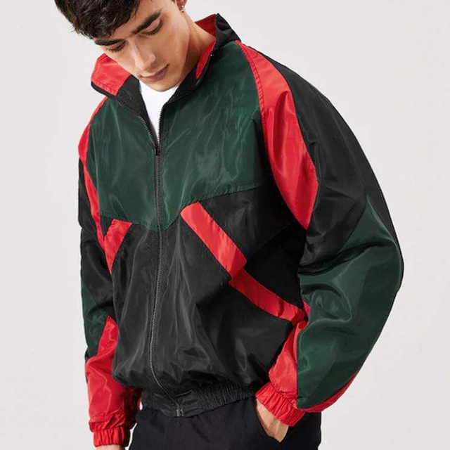 Egyedi sz&eacute;ldzseki f&eacute;rfi sz&iacute;nes blokkkab&aacute;t Varsity Letterman dzsekik