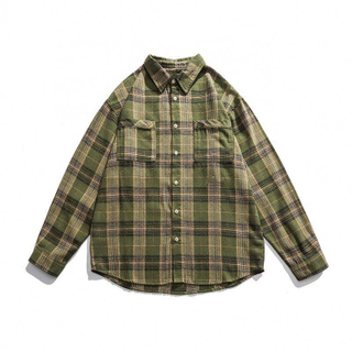 Camicie da uomo personalizzate di alta qualit&agrave; del produttore OEM Camicia oversize stampata a quadri Camicie casual con risvolto ampio per uomo