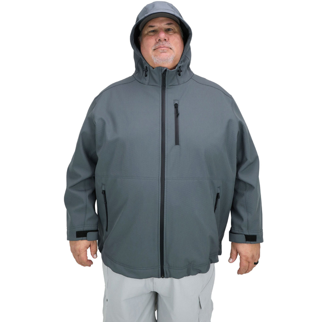 OEM Tillverkare Custom Logo PU Softshell Vindt&auml;t Zip up Plus Size Oversized Herr Fiskejacka
