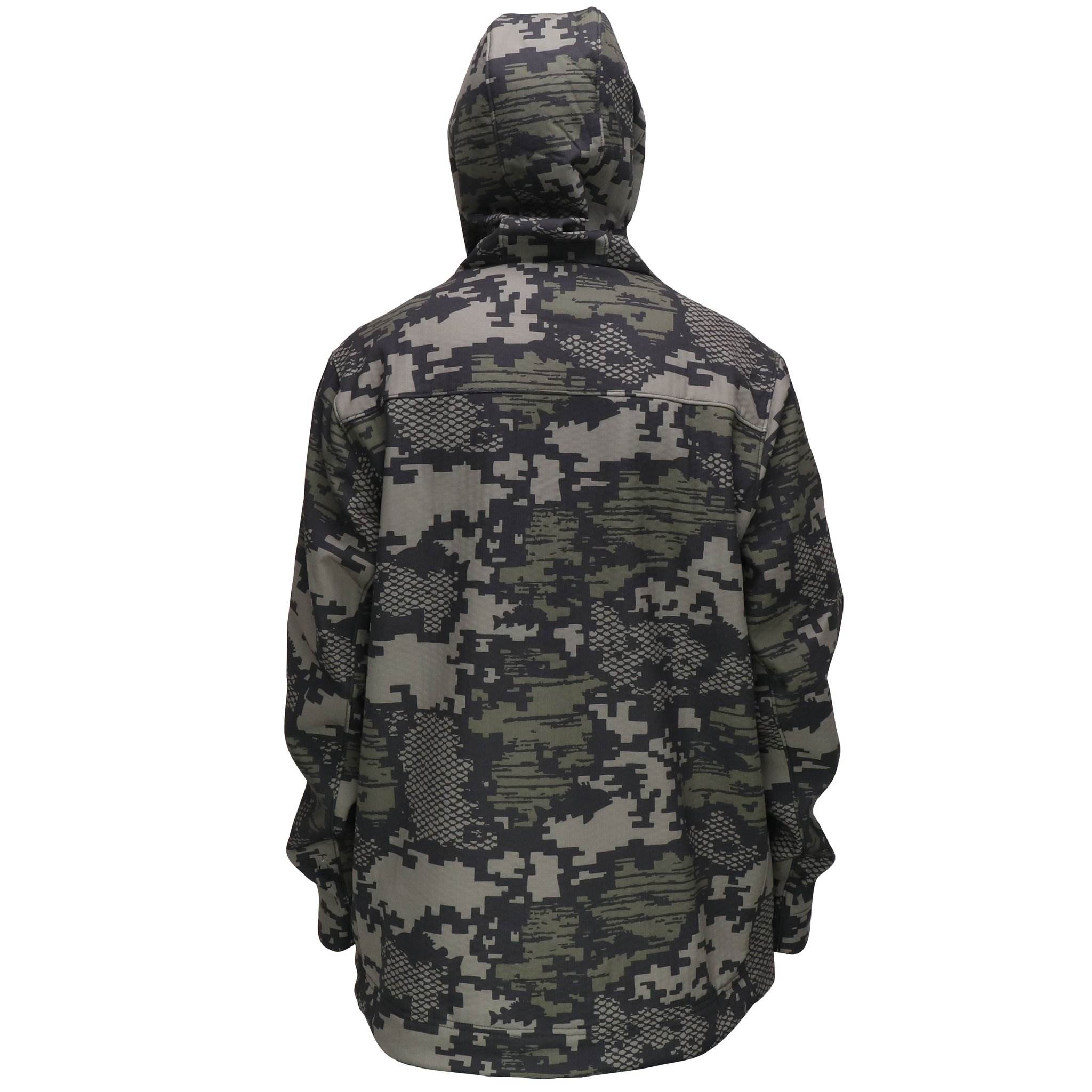 OEM-tillverkare Custom Logo Face Cover Stretch Softshell Camo Zip Up Men Fishing Jacket