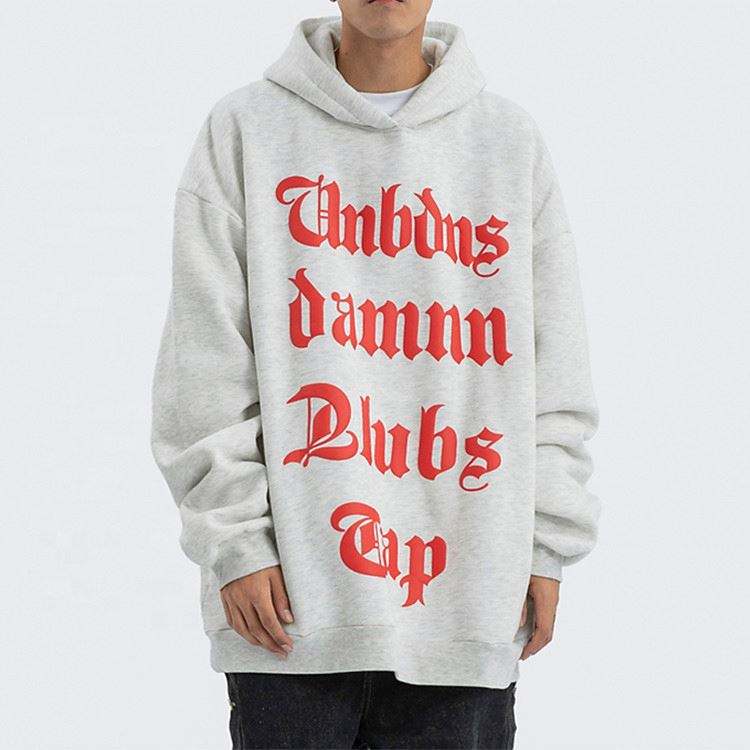 OEM Producent For&aring;r H&aelig;ttetr&oslash;jer Design Letter Puff Print Klassisk stil Bulk H&aelig;ttetr&oslash;jer Private Label